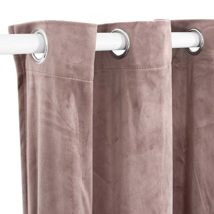 Blackout Curtain with Metal Rings Velvet Antique Pink 290x245 cm