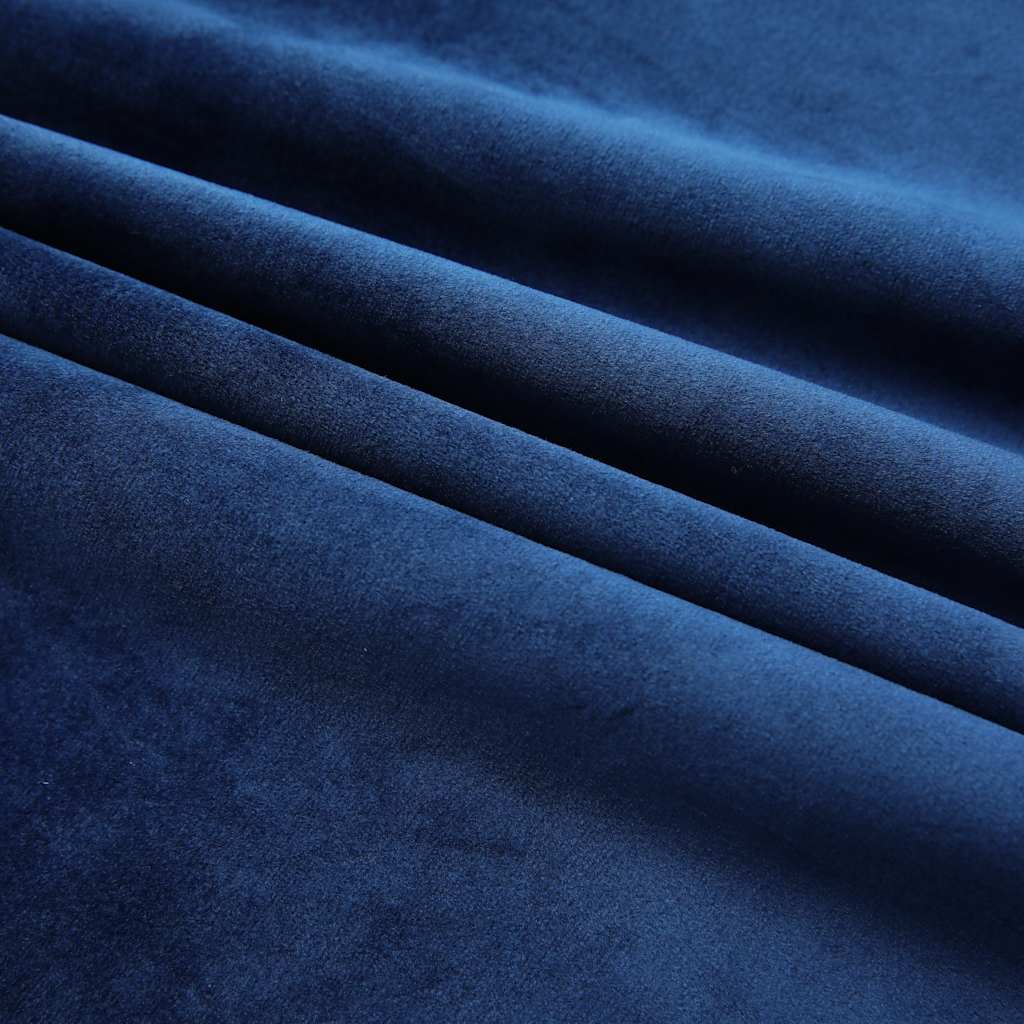 Blackout Curtains 2 pcs with Hooks Velvet Dark Blue 140x245 cm