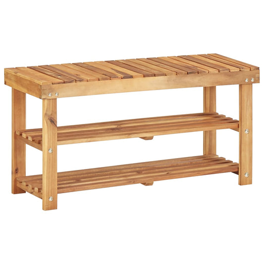 Shoe Rack 90x32x46 cm Solid Acacia Wood