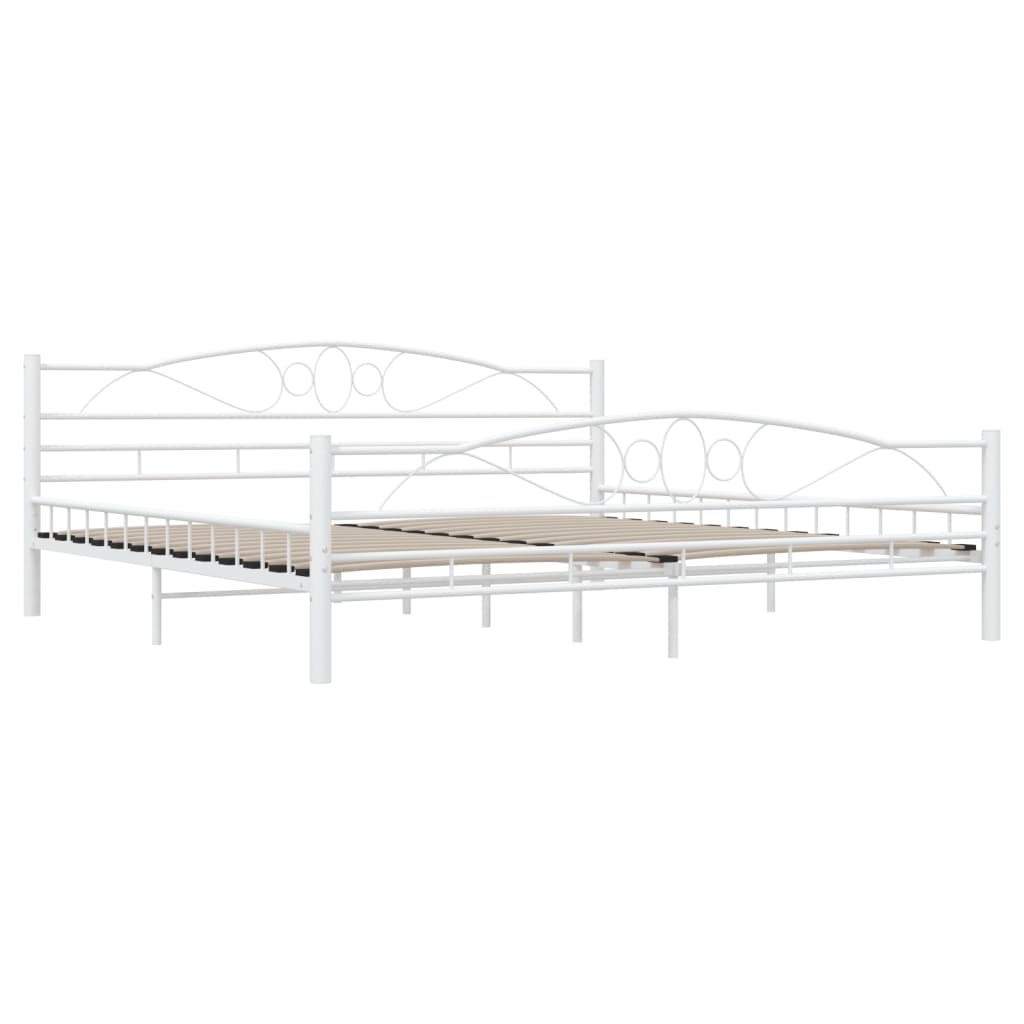 285306 vidaXL Bed Frame White Metal 200x200 cm