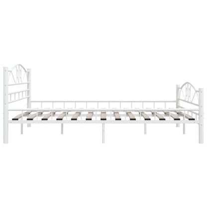 285306 vidaXL Bed Frame White Metal 200x200 cm