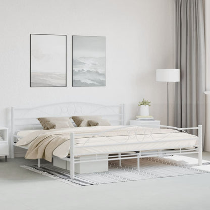 285306 vidaXL Bed Frame White Metal 200x200 cm