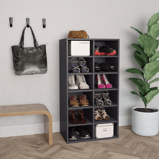 Shoe Rack Grey 54x34x100.5 cm Engineered Wood