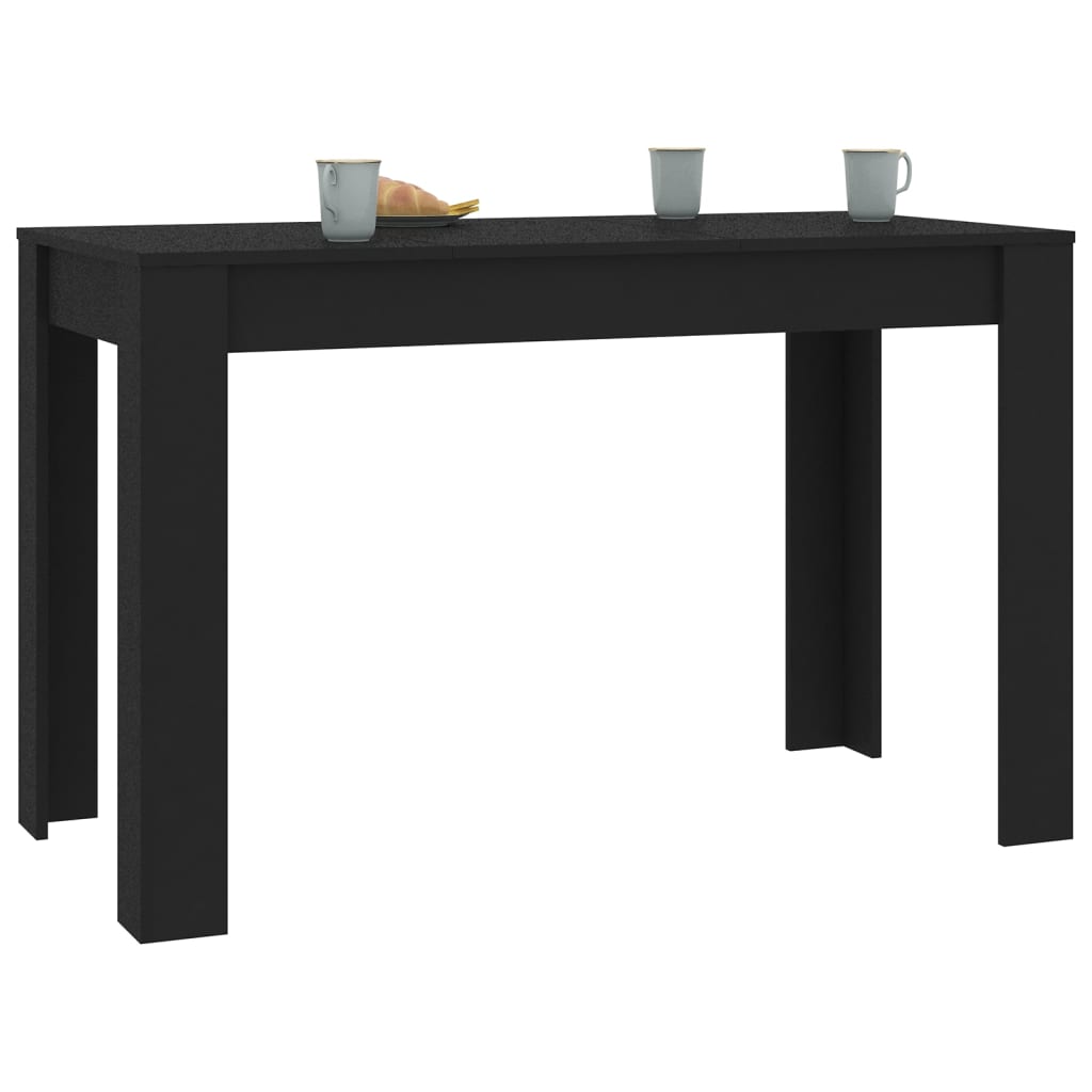 Dining Table Black 120x60x76 cm Engineered Wood