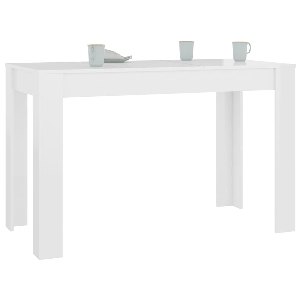 Dining Table High Gloss White 120x60x76 cm Engineered Wood