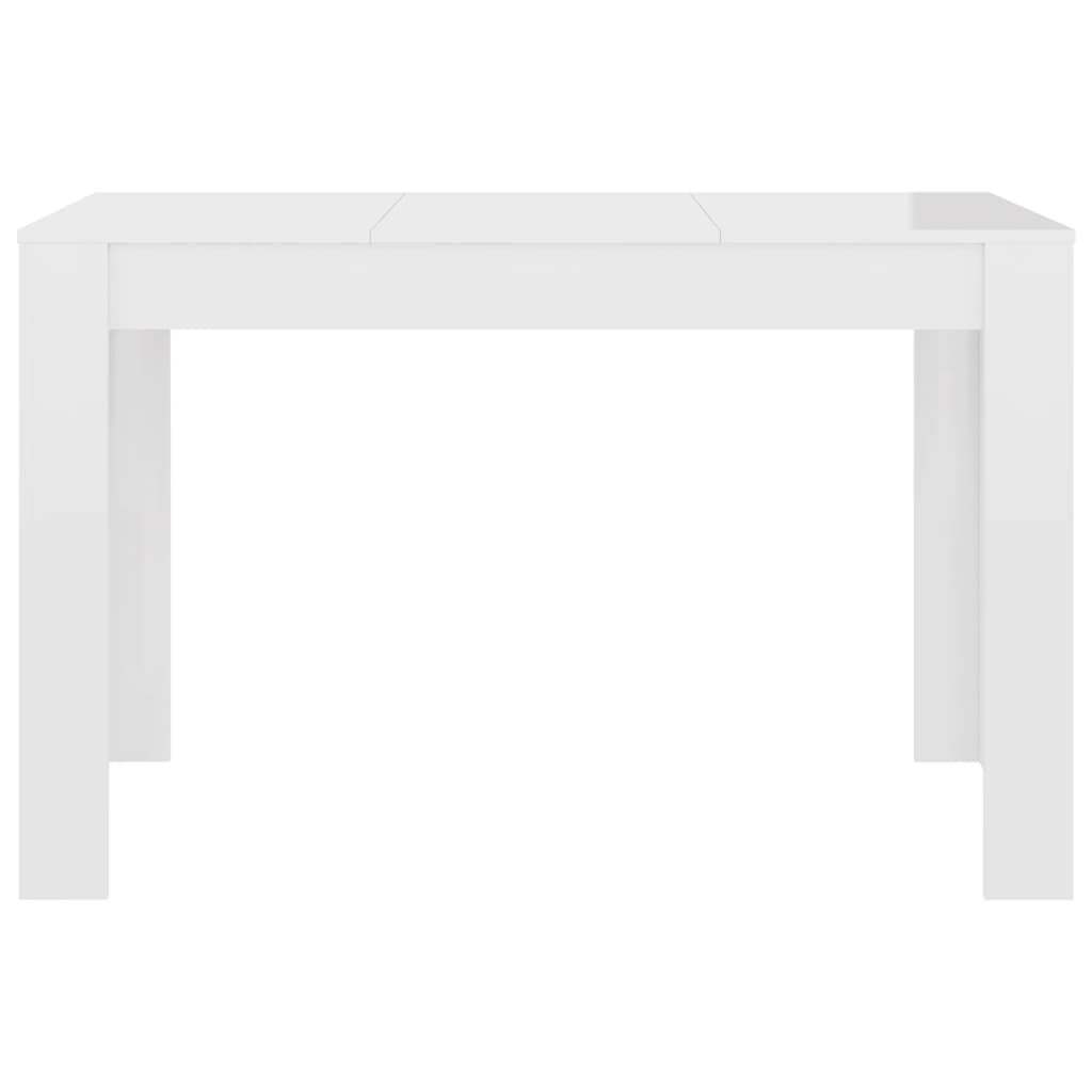 Dining Table High Gloss White 120x60x76 cm Engineered Wood