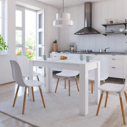 Dining Table High Gloss White 120x60x76 cm Engineered Wood