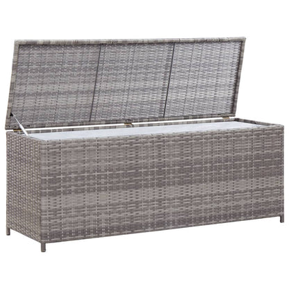 Garden Storage Box Grey 150x50x60 cm Poly Rattan