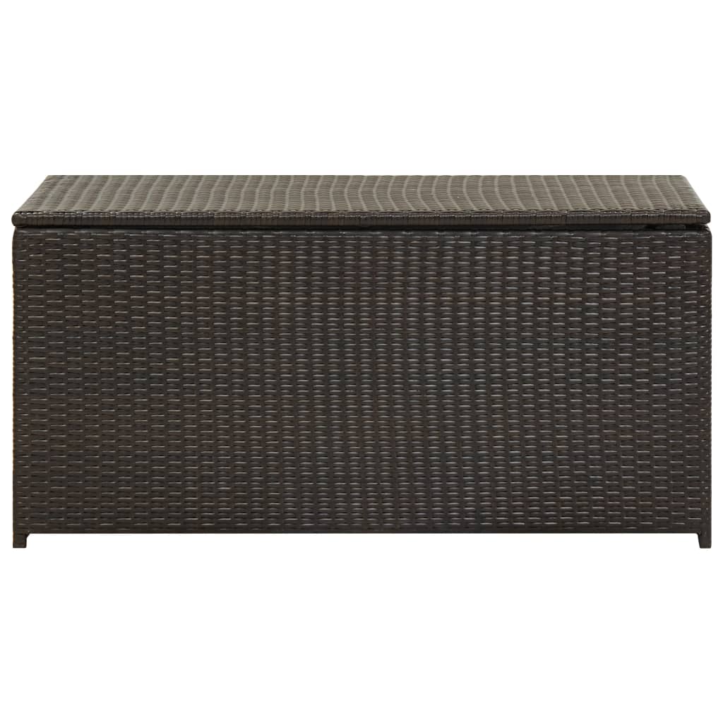 Garden Storage Box Poly Rattan 100x50x50 cm Brown