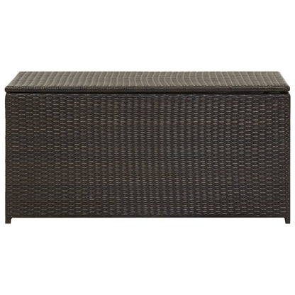 Garden Storage Box Poly Rattan 100x50x50 cm Brown