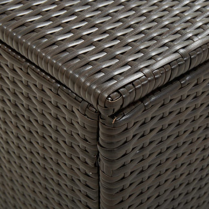 Garden Storage Box Poly Rattan 100x50x50 cm Brown