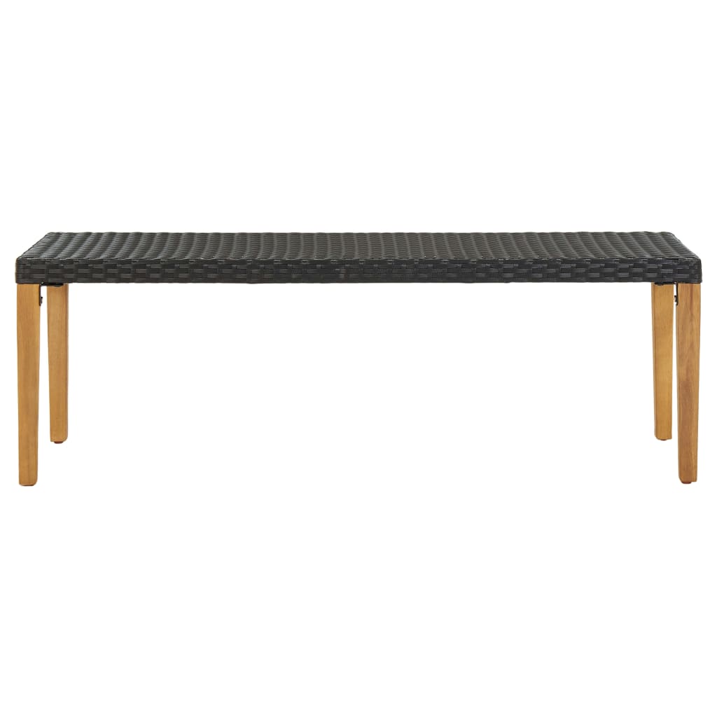 Garden Bench 80 cm Poly Rattan Black