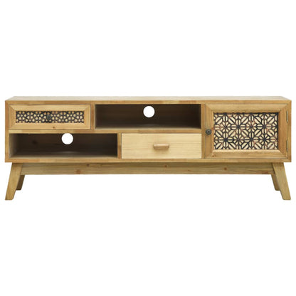 TV Cabinet Carving Brown 120x30x42 cm Wood