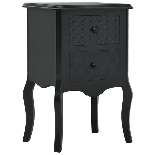 Bedside Cabinet Black 43x32x65 cm MDF