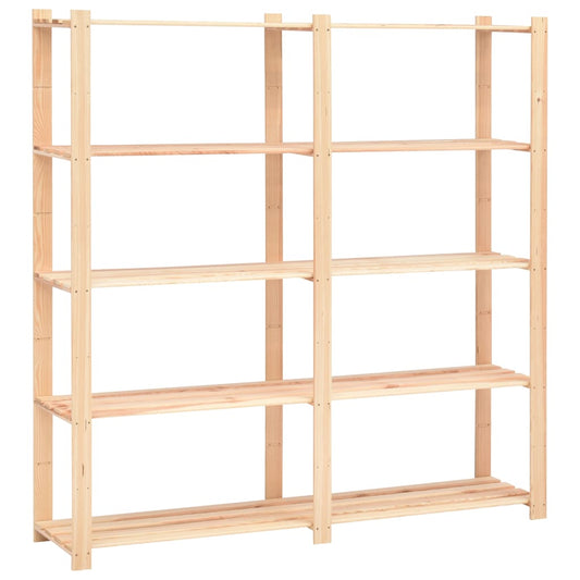 5-Tier Storage Rack 170x38x170 cm Solid Pinewood 500 kg