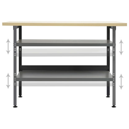 Workbench Grey 120x60x85 cm Steel