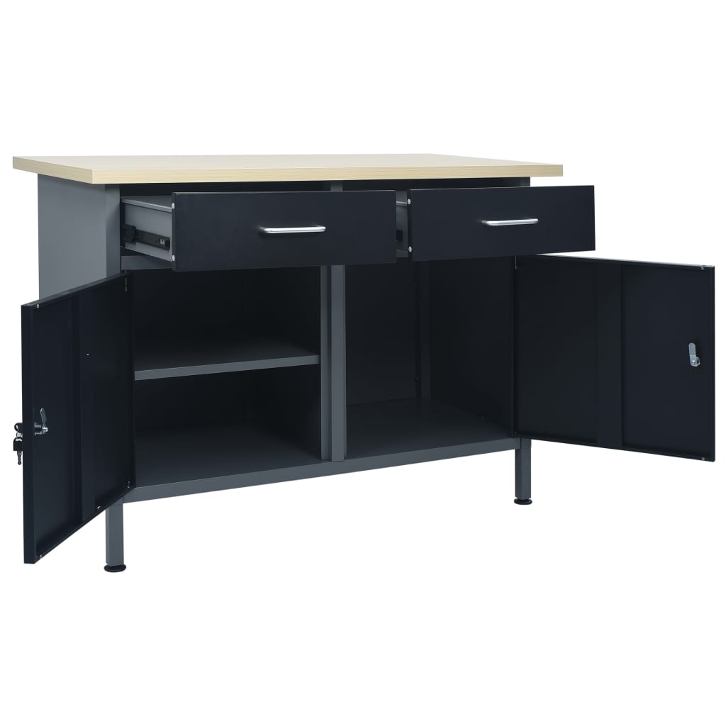 Workbench Black 120x60x85 cm Steel