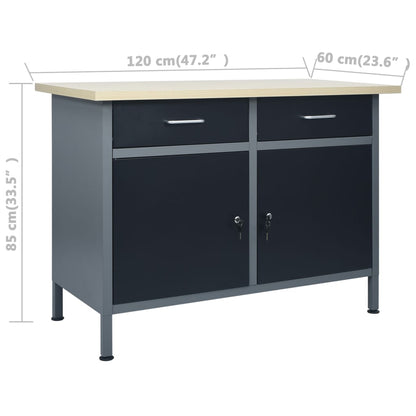 Workbench Black 120x60x85 cm Steel