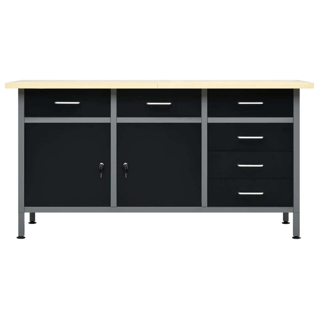 Workbench Black 160x60x85 cm Steel