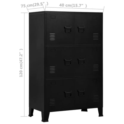 Industrial Storage Chest Black 75x40x120 cm Steel