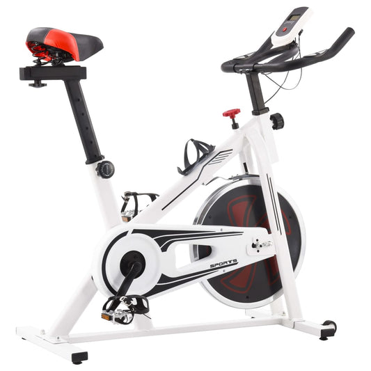 Exercise Training Bike with Pulse Sensors White and Red