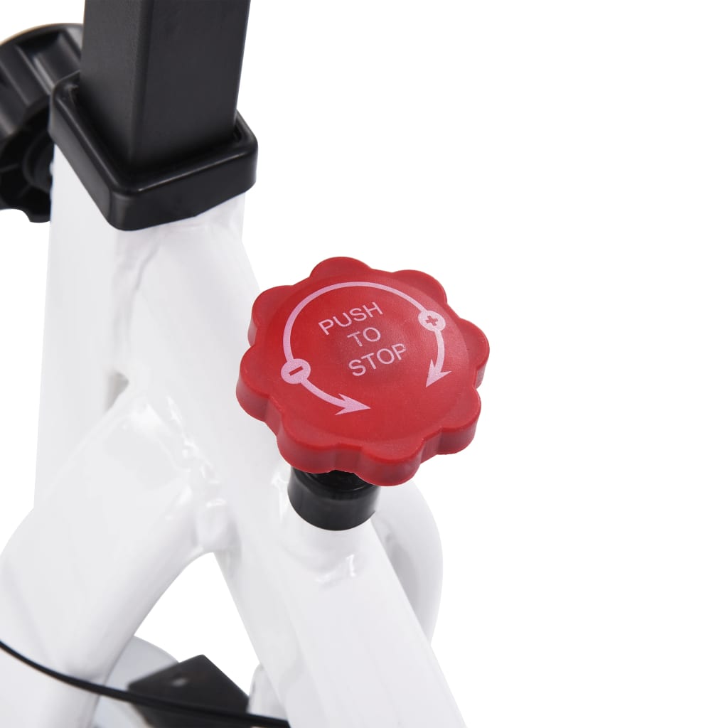 Exercise Training Bike with Pulse Sensors White and Red