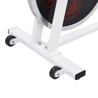 Exercise Training Bike with Pulse Sensors White and Red