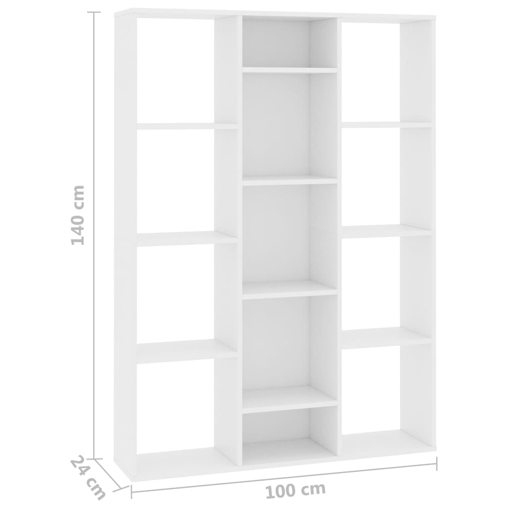 Room Divider/Book Cabinet White 100x24x140 cm Engineered Wood