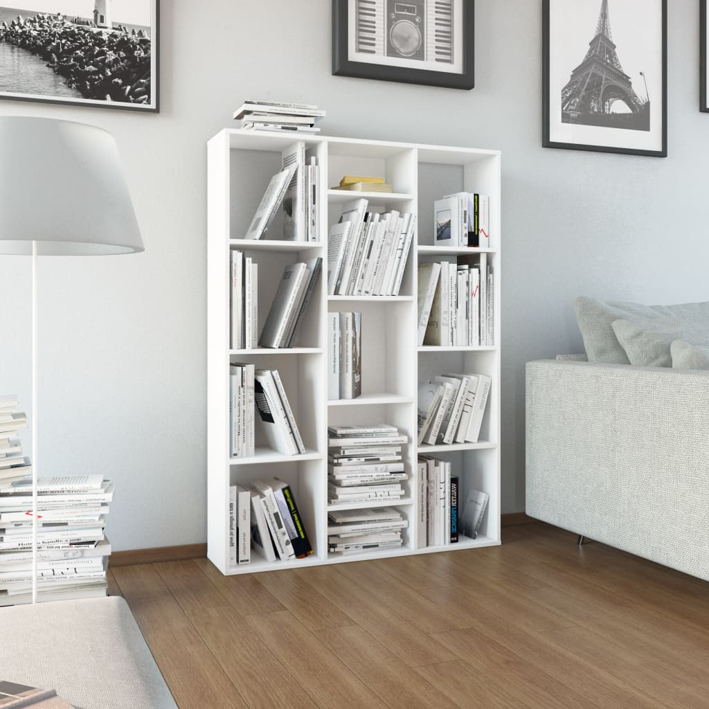 Room Divider/Book Cabinet White 100x24x140 cm Engineered Wood