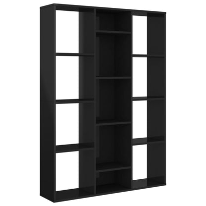 Room Divider/Book Cabinet High Gloss Black 100x24x140 cm Engineered Wood