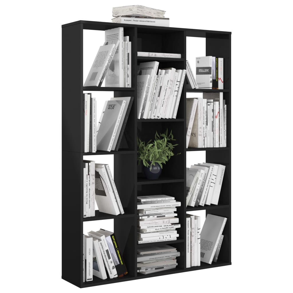 Room Divider/Book Cabinet High Gloss Black 100x24x140 cm Engineered Wood