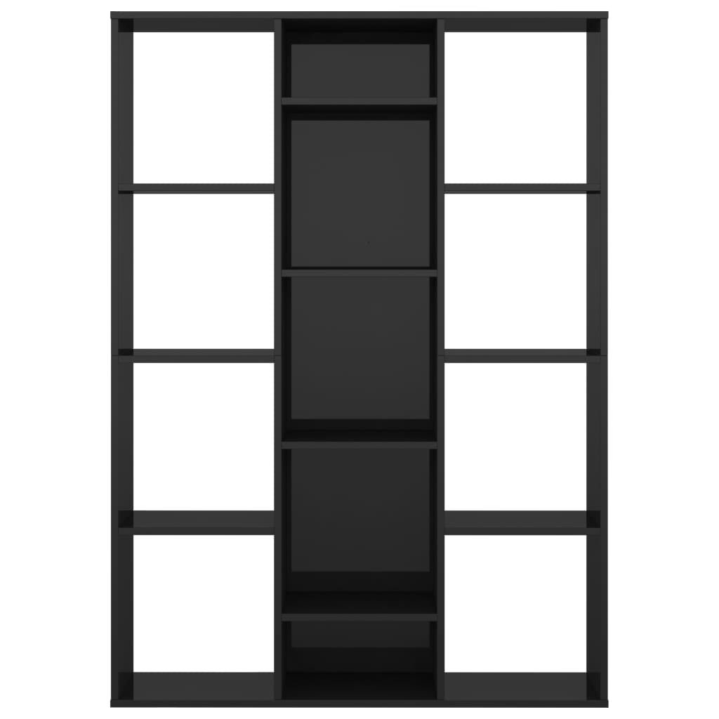 Room Divider/Book Cabinet High Gloss Black 100x24x140 cm Engineered Wood