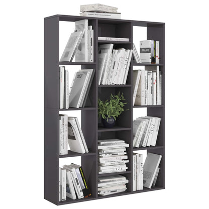 Room Divider/Book Cabinet High Gloss Grey 100x24x140 cm Engineered Wood