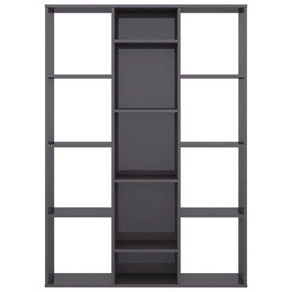 Room Divider/Book Cabinet High Gloss Grey 100x24x140 cm Engineered Wood