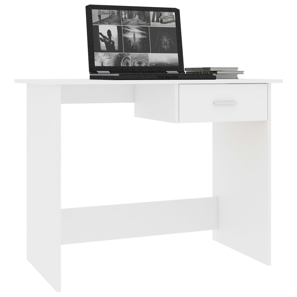 Desk White 100x50x76 cm Engineered Wood