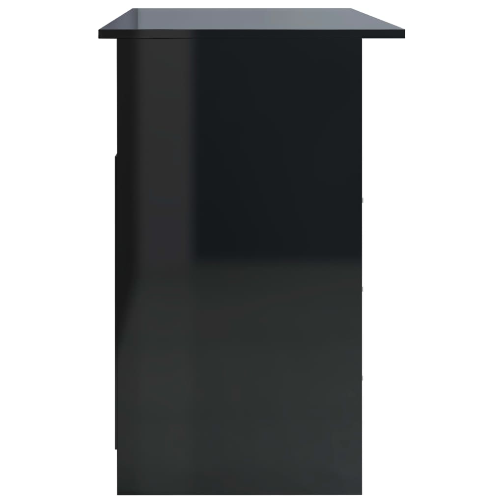 Desk with Drawers High Gloss Black 110x50x76 cm Engineered Wood