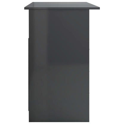 Desk with Drawers High Gloss Grey 110x50x76 cm Engineered Wood