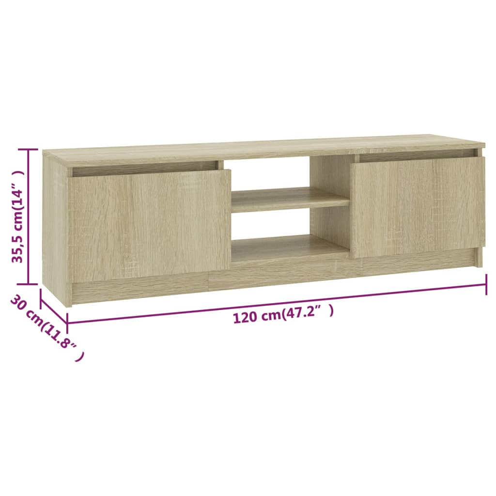 TV Cabinet Sonoma Oak 120x30x35.5 cm Engineered Wood