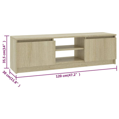 TV Cabinet Sonoma Oak 120x30x35.5 cm Engineered Wood