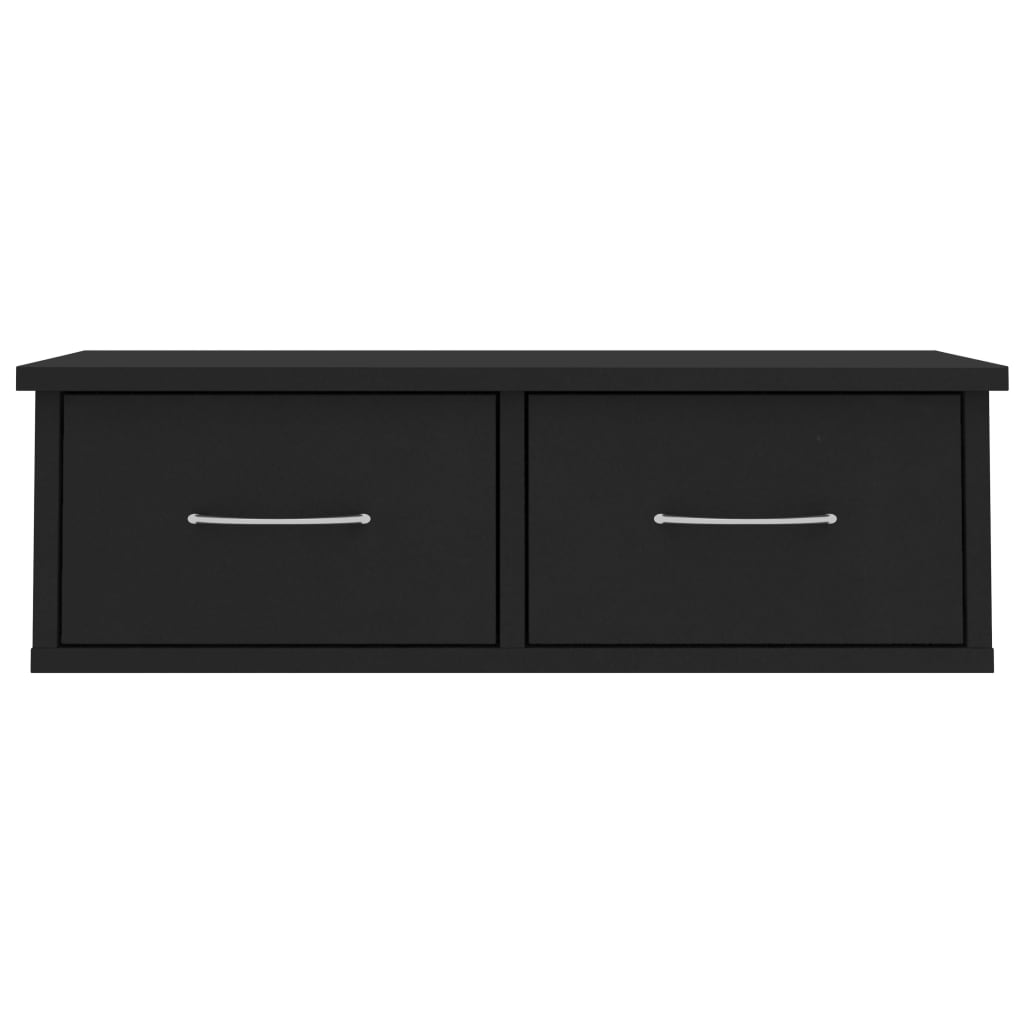 Wall-mounted Drawer Shelf Black 60x26x18.5 cm Engineered Wood