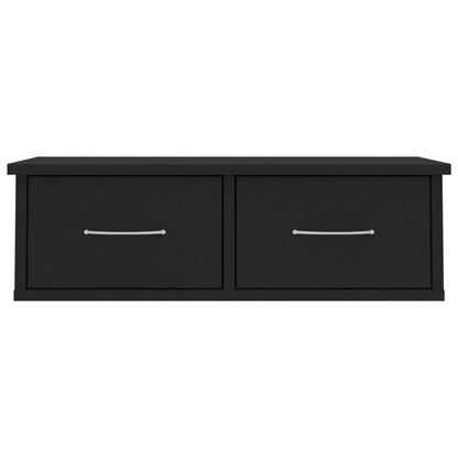 Wall-mounted Drawer Shelf Black 60x26x18.5 cm Engineered Wood