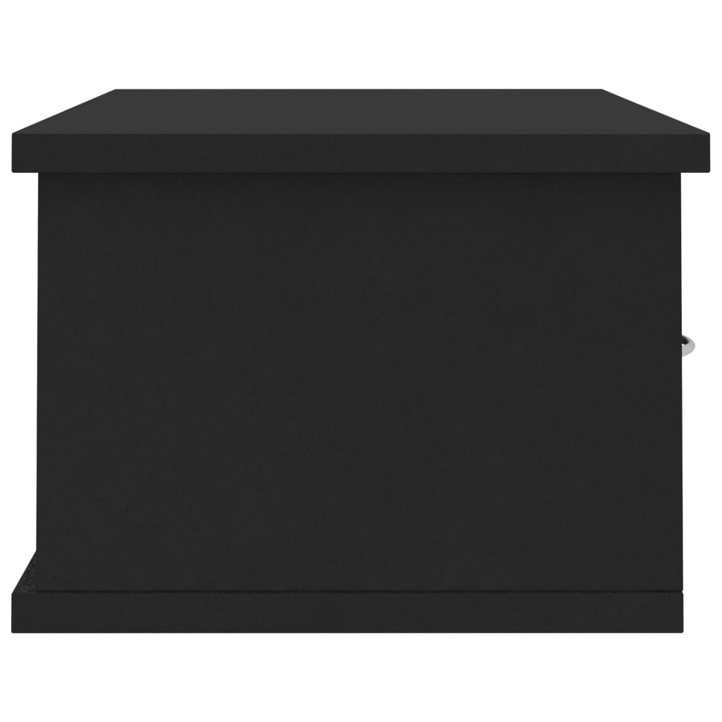 Wall-mounted Drawer Shelf Black 60x26x18.5 cm Engineered Wood