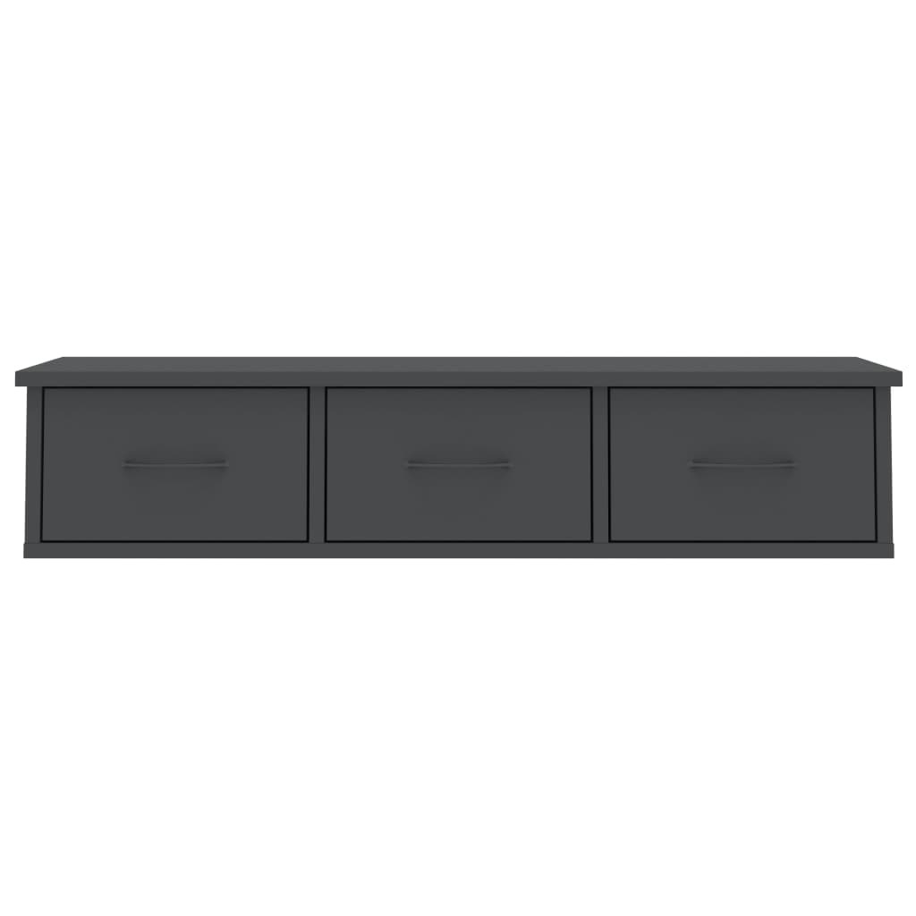 Wall-mounted Drawer Shelf Grey 88x26x18.5 cm Engineered Wood