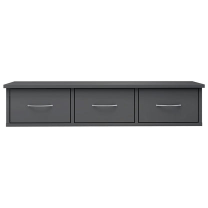 Wall Drawer Shelf High Gloss Grey 88x26x18.5 cm Engineered Wood