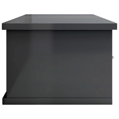 Wall Drawer Shelf High Gloss Grey 88x26x18.5 cm Engineered Wood