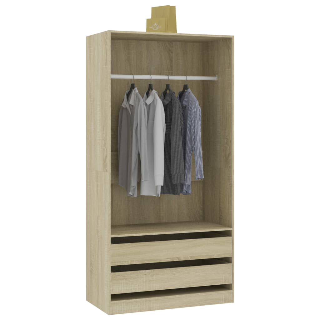 Wardrobe Sonoma Oak 100x50x200 cm Engineered Wood