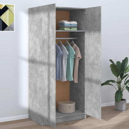 Wardrobe Concrete Grey 80x52x180 cm Engineered Wood