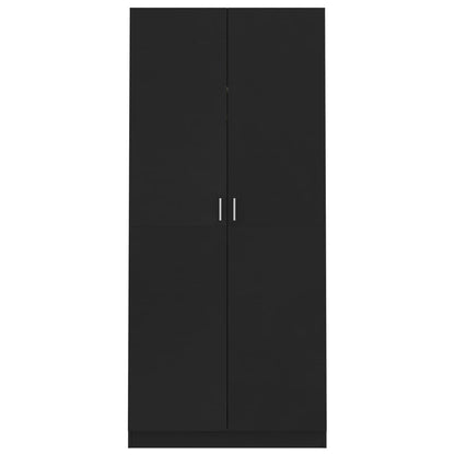 Wardrobe Black 90x52x200 cm Engineered Wood