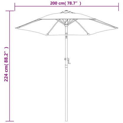 Parasol Taupe 200x224 cm Aluminium