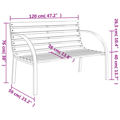 Garden Bench 120 cm Grey Wood